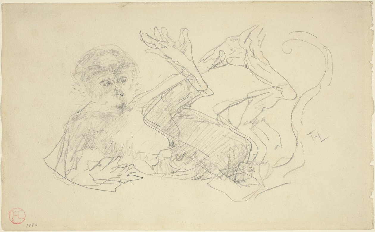 Sırtında Oynayan Maymun by Henri de Toulouse Lautrec