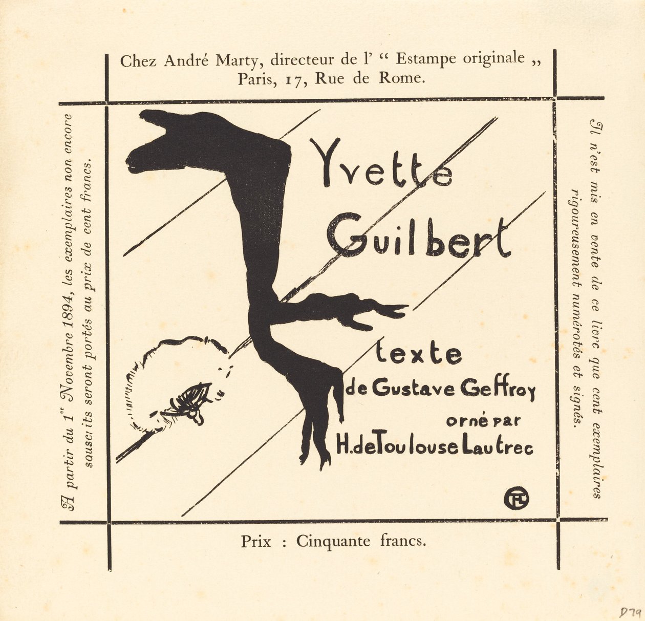 Yvette Guilbert Albümünün Reklamı by Henri de Toulouse Lautrec