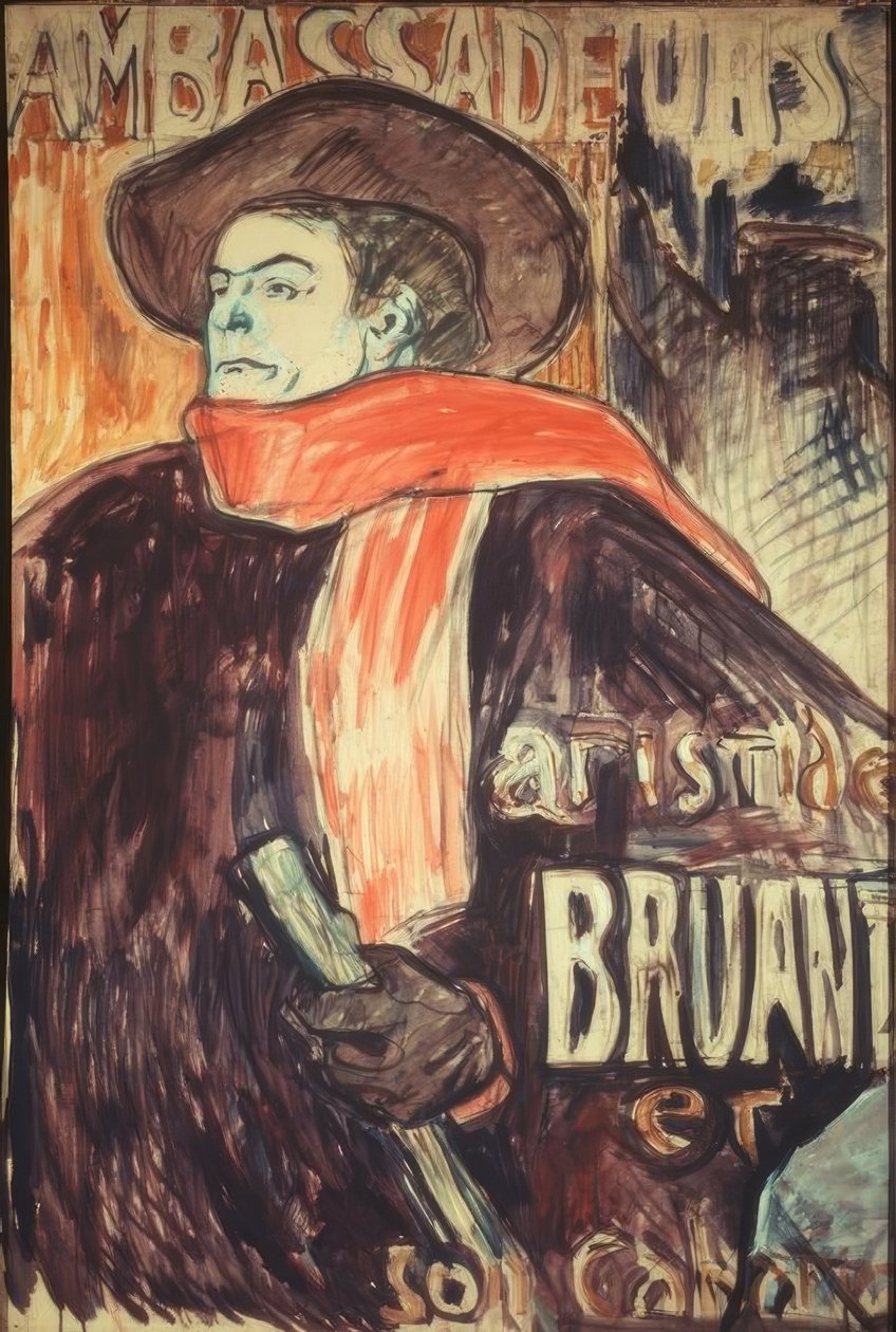 Büyükelçilere Aristide Bruant by Henri de Toulouse Lautrec