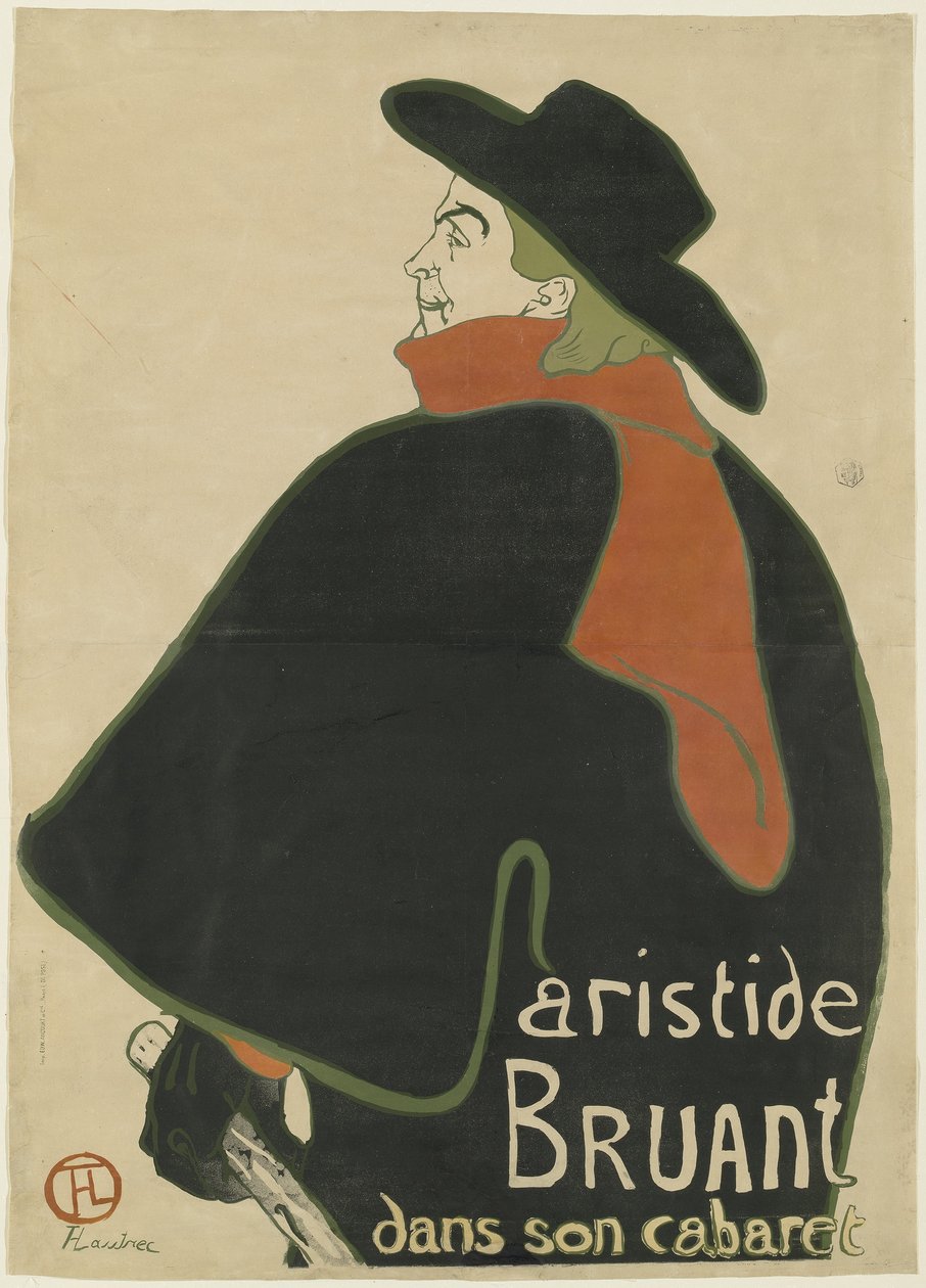 Aristide Bruant, Kabaresinde, 1893 by Henri de Toulouse Lautrec