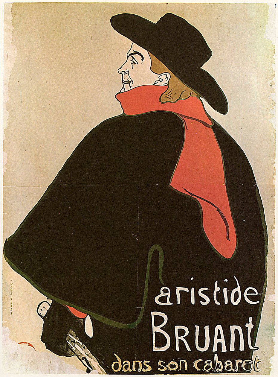Aristide Bruant Kabaresinde, Poster, 1893. by Henri de Toulouse Lautrec