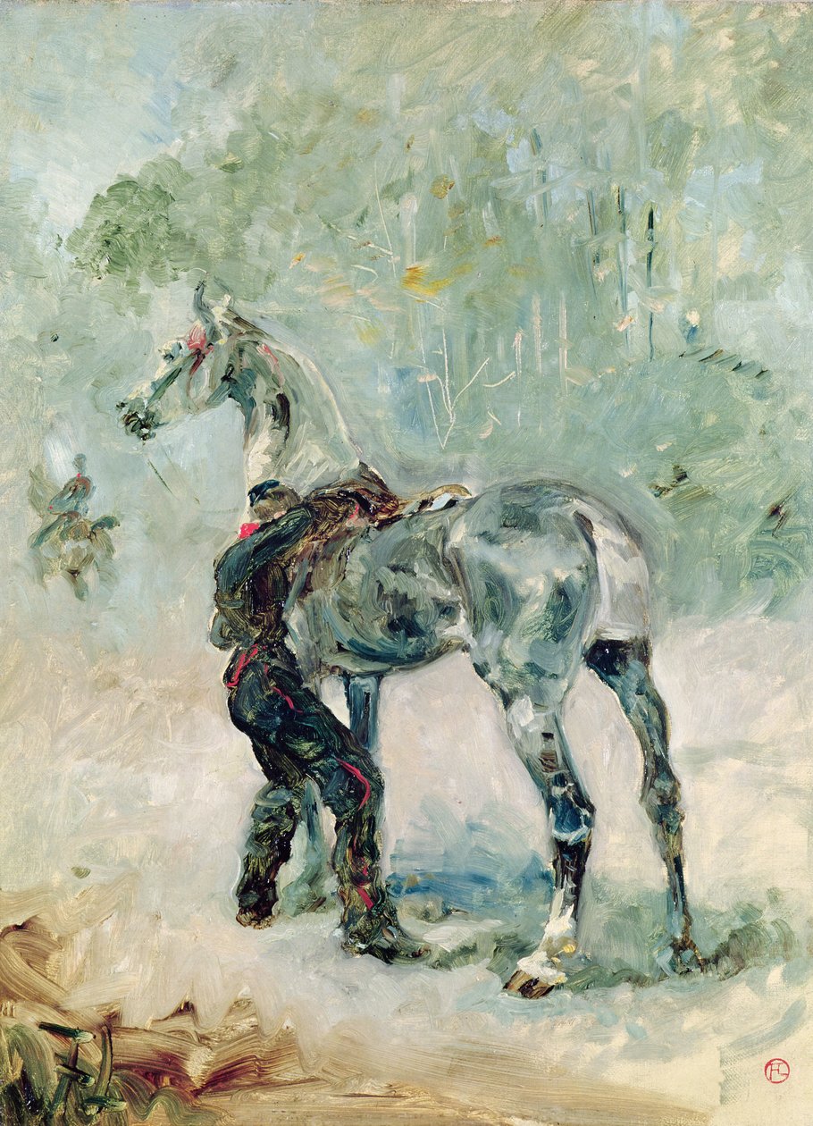 Atını eyerleyen topçu, 1879 by Henri de Toulouse Lautrec
