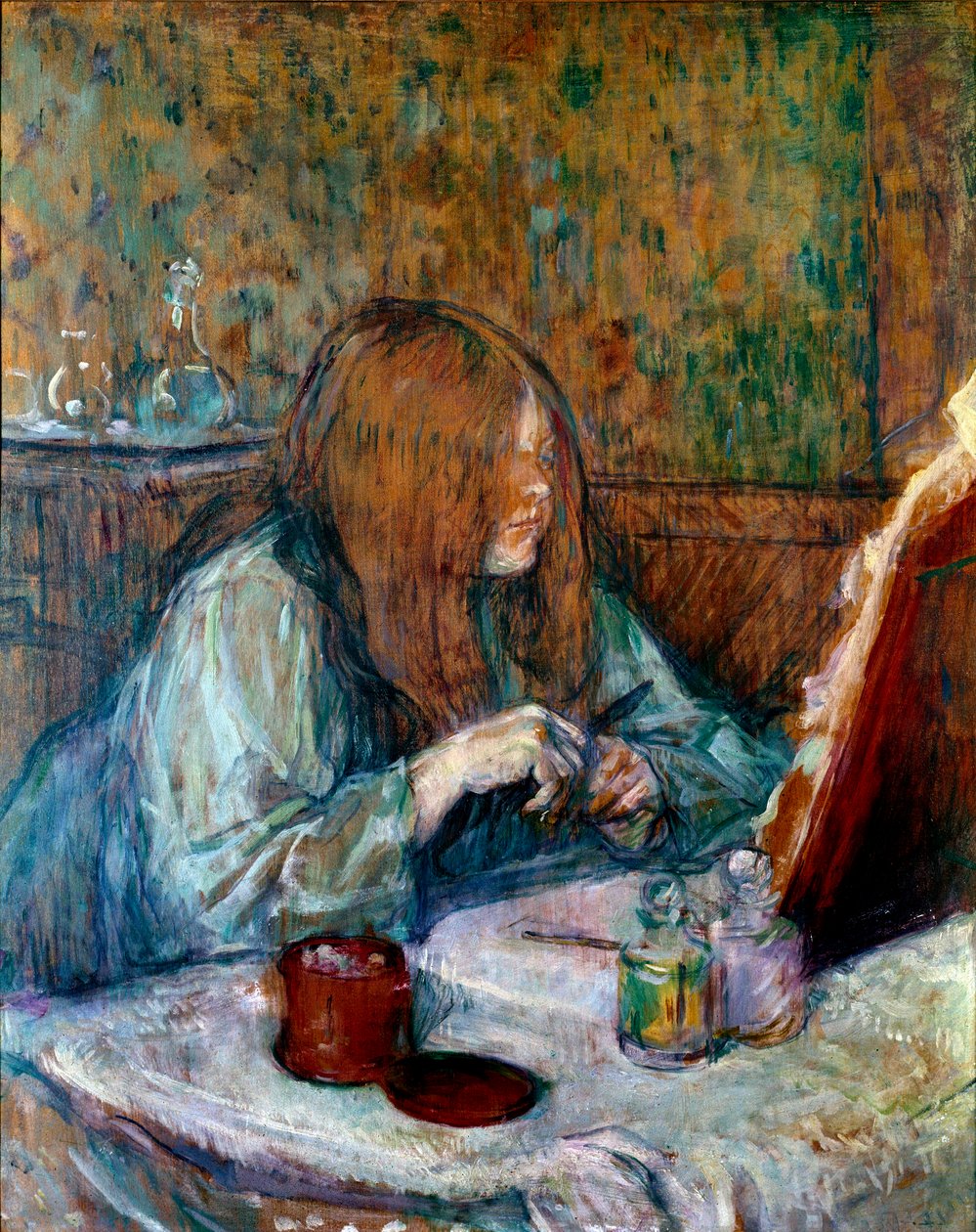 Tuvalette, Madame Poupoule Tablosu Henri de Toulouse Lautrec (1864-1901) 1898 Güneş. 0.6x0.49 m Albi, Toulouse Lautrec müzesi by Henri de Toulouse Lautrec