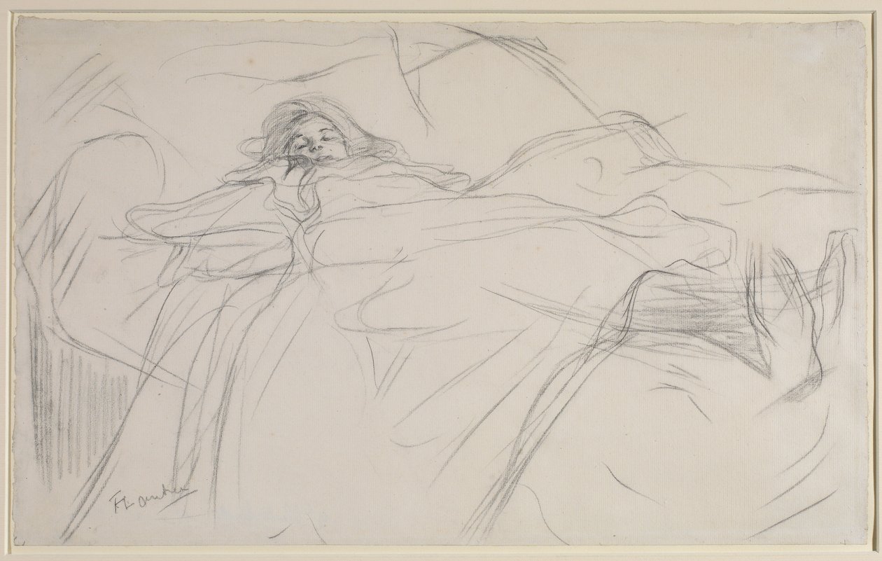 Yatakta, yaklaşık 1896 by Henri de Toulouse Lautrec