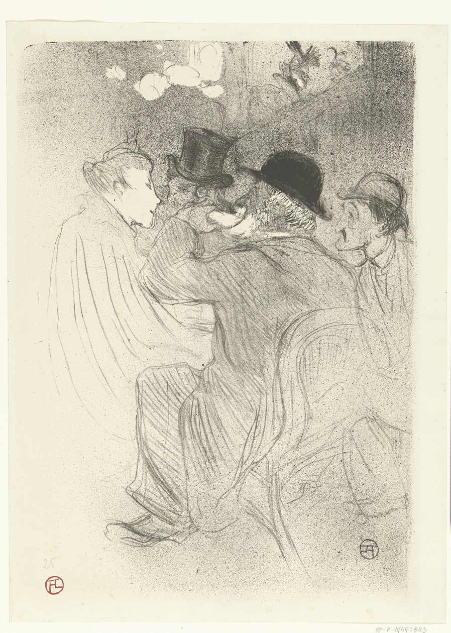 Moulin Rouge Au Moulin rouge kafesinde ziyaretçiler. Kaba! Kaba sorma! by Henri de Toulouse Lautrec
