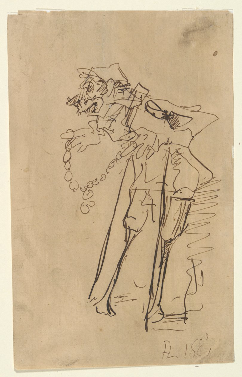 Süsleme tutan bir askerin karikatürü by Henri de Toulouse Lautrec