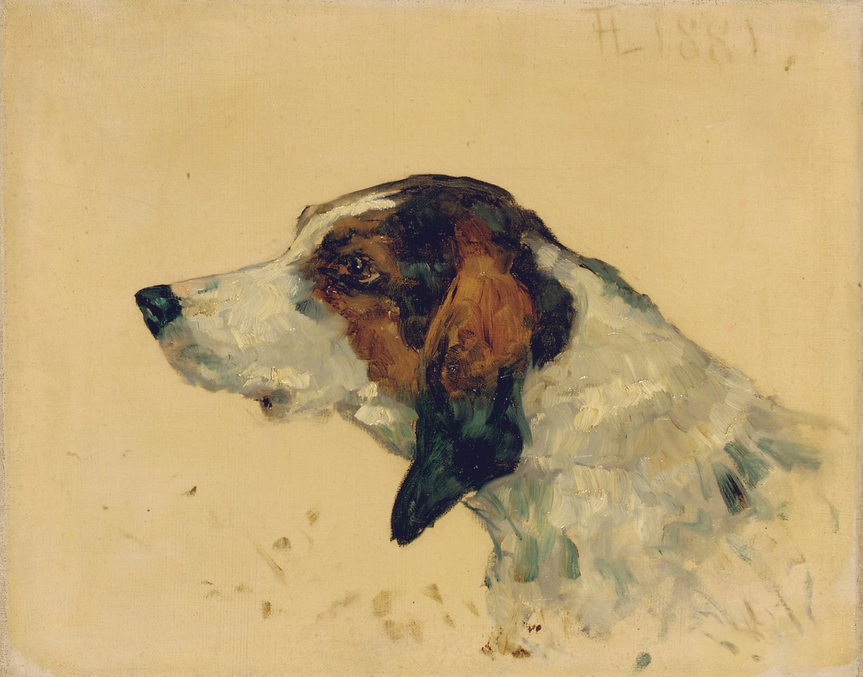 Av köpeği, 1881 by Henri de Toulouse Lautrec