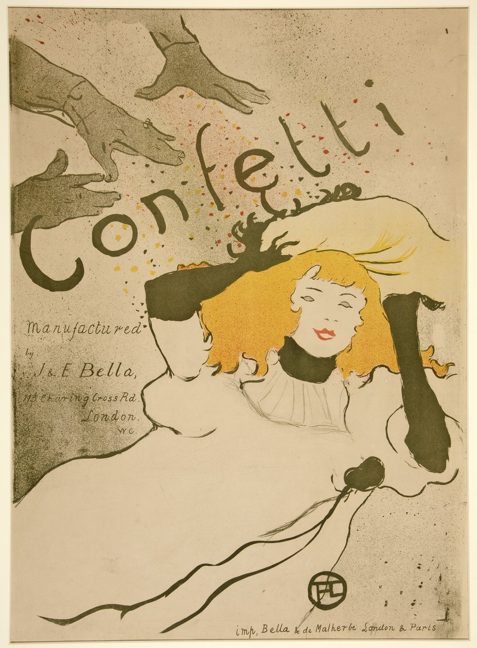 Konfeti, bar. 1894 (renkli taş) by Henri de Toulouse Lautrec