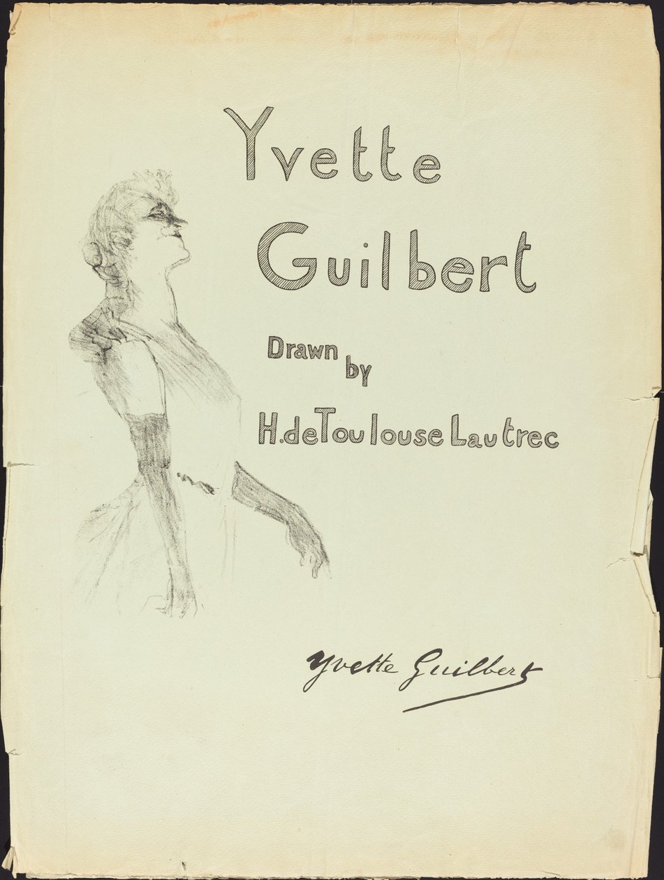 Kapak, Yvette Guilbert by Henri de Toulouse Lautrec