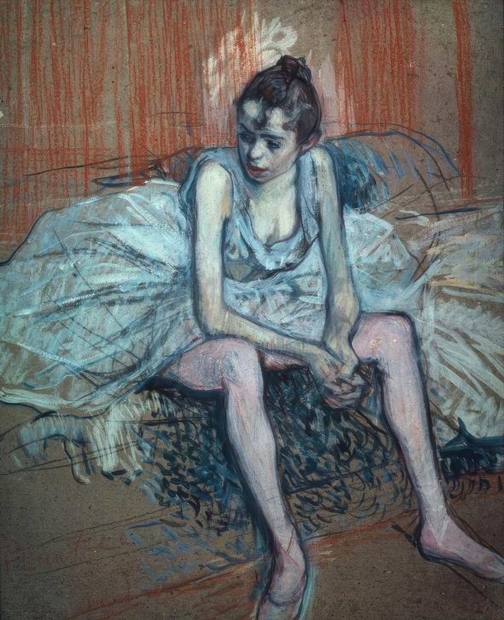 Oturan dansçı by Henri de Toulouse Lautrec