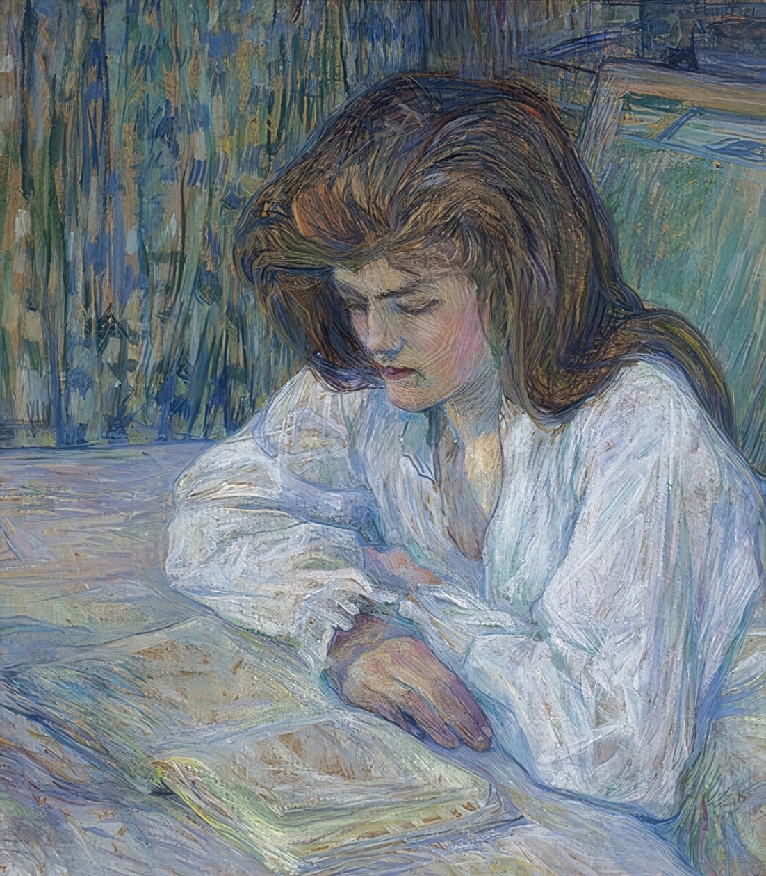 Die Lesende (Okuyucu). 1889 by Henri de Toulouse Lautrec
