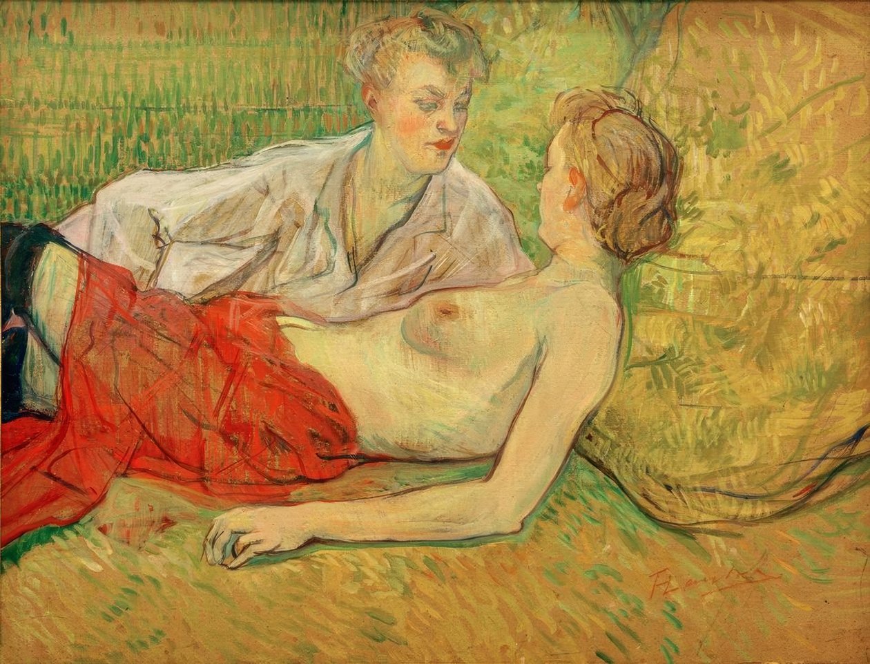 iki arkadaş by Henri de Toulouse Lautrec