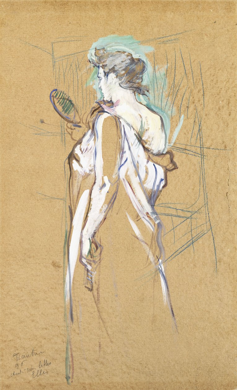 Elles - elinde aynayla, 1896 by Henri de Toulouse Lautrec