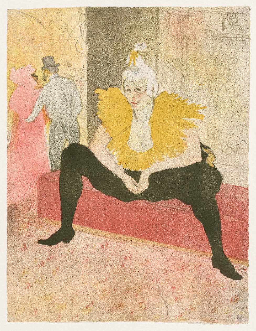 Elles: Oturan Palyaço, Mlle Cha-u-Ka-o, 1896. by Henri de Toulouse Lautrec