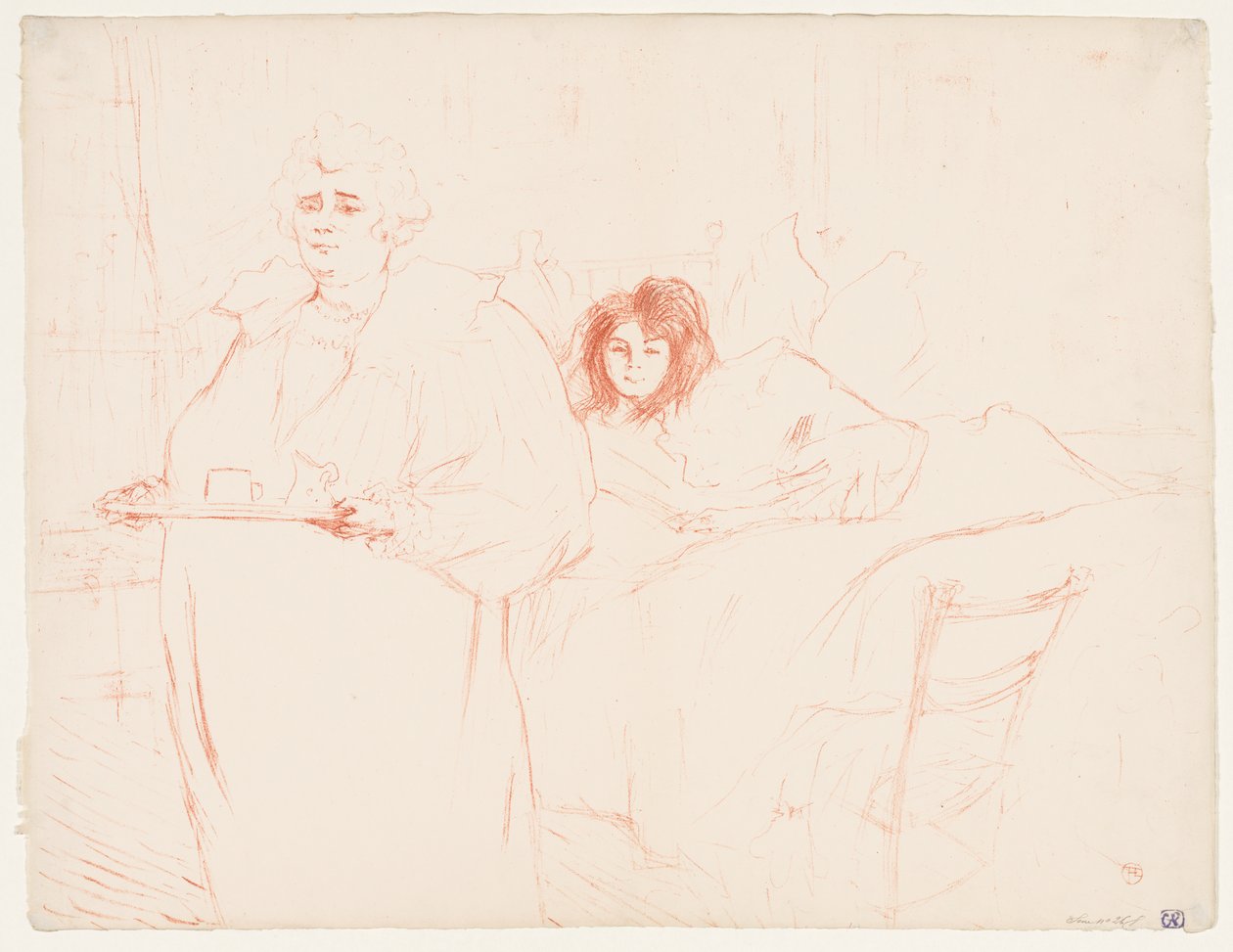Elles: Tepsi Taşıyan Kadın, Mme. Baron ve Mlle. popo by Henri de Toulouse Lautrec