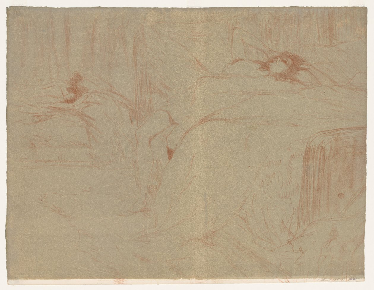 Elles: Sırtüstü Yatan Kadın by Henri de Toulouse Lautrec