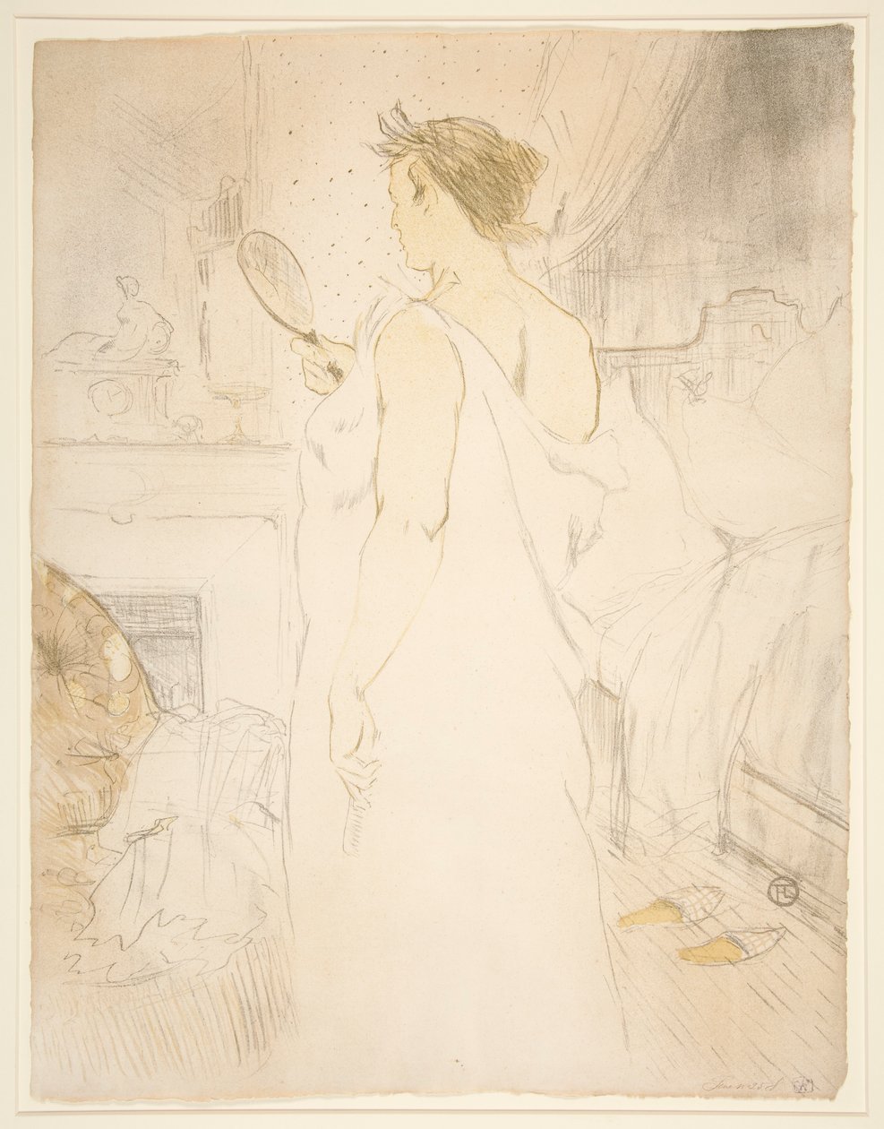 kadın mı? glace, la glace? main (El Aynalı Kadın), Elles serisinden by Henri de Toulouse Lautrec