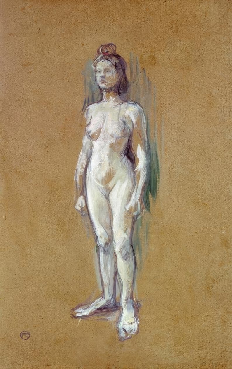 Önden duran çıplak kadın by Henri de Toulouse Lautrec