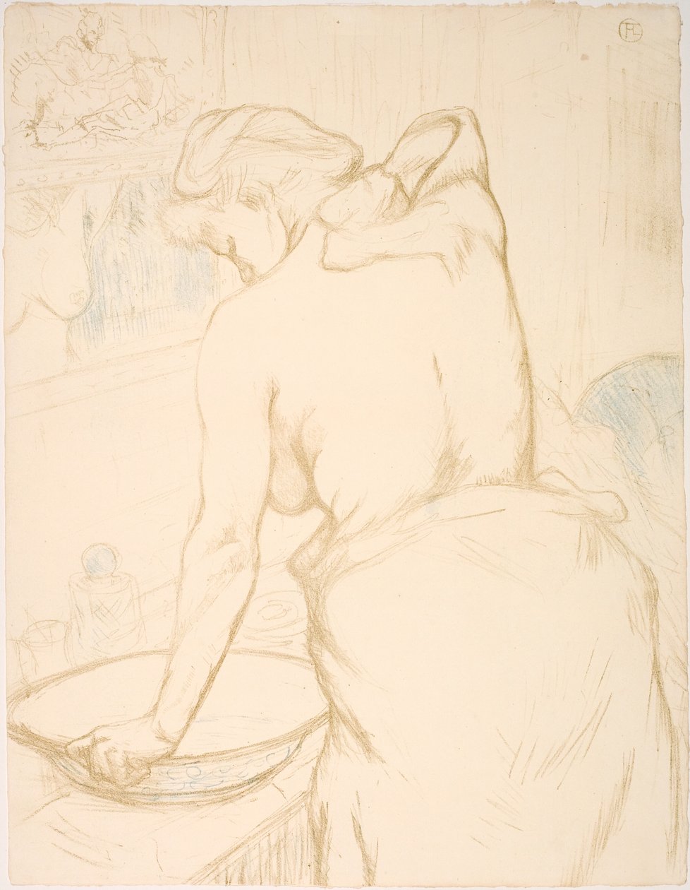 Kadın kendini, tuvaleti yıkıyor by Henri de Toulouse Lautrec
