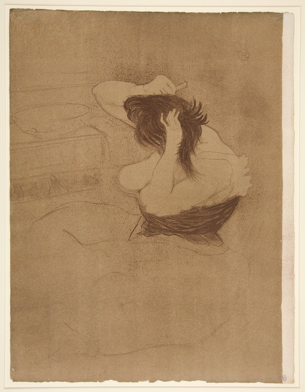 Elles dizisinden Saçını Taranan Kadın by Henri de Toulouse Lautrec