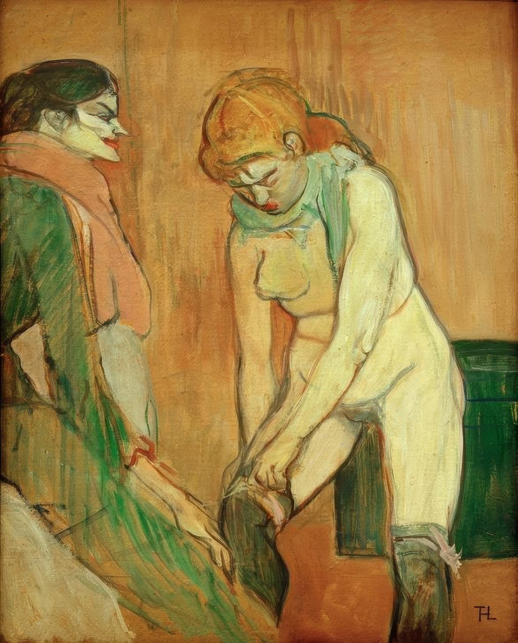Çoraplarını çeken kadın by Henri de Toulouse Lautrec