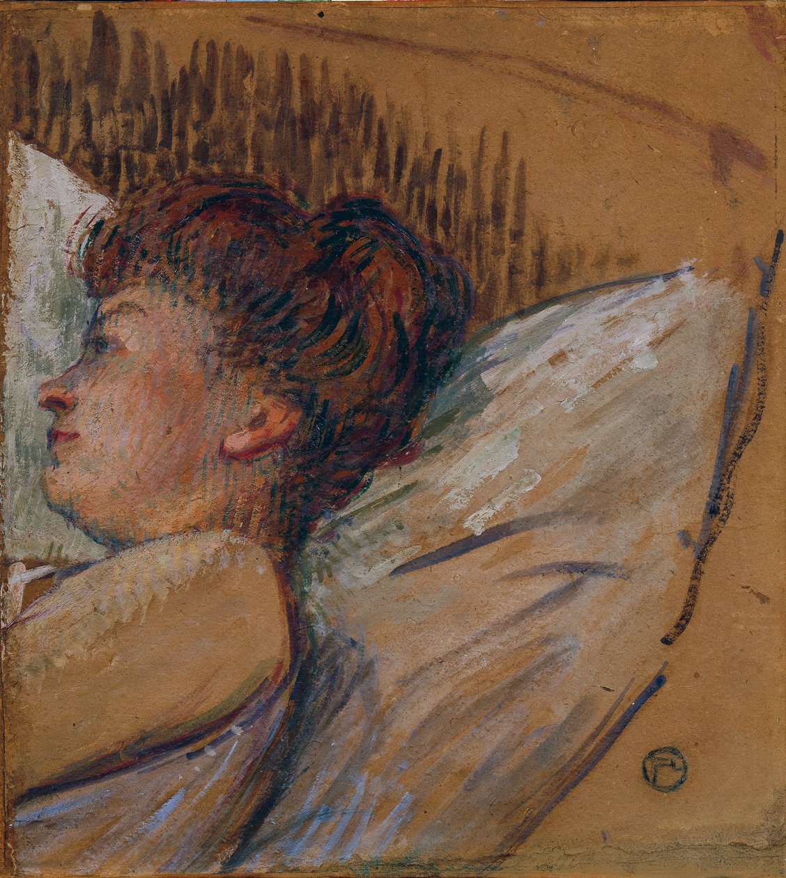 yatakta kadın by Henri de Toulouse Lautrec