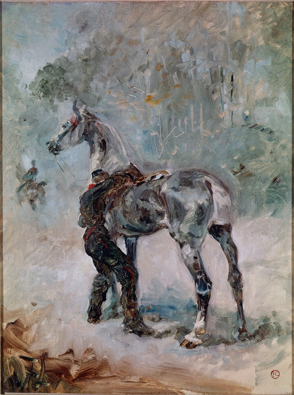Topçu atını eyerliyor. Henri de Toulouse-Lautrec