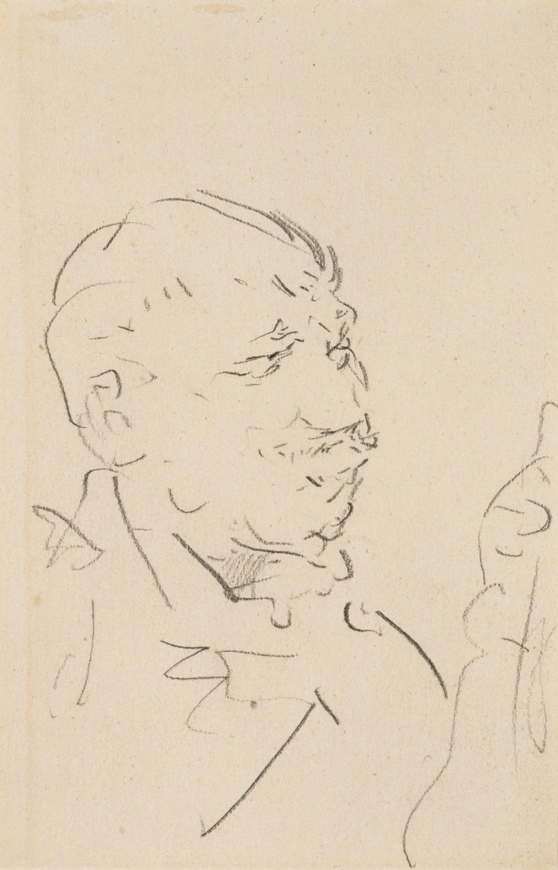 Bir Adamın Başı (dokuma kağıt üzerine grafit) by Henri de Toulouse Lautrec