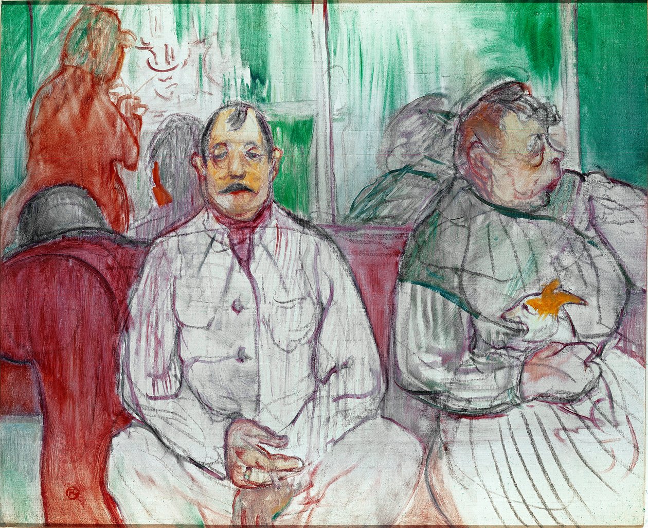 O, o ve köpek (köpekli çift). Henri de Toulouse-Lautrec tarafından yapılan resim (Toulouse Lautrec by Henri de Toulouse Lautrec