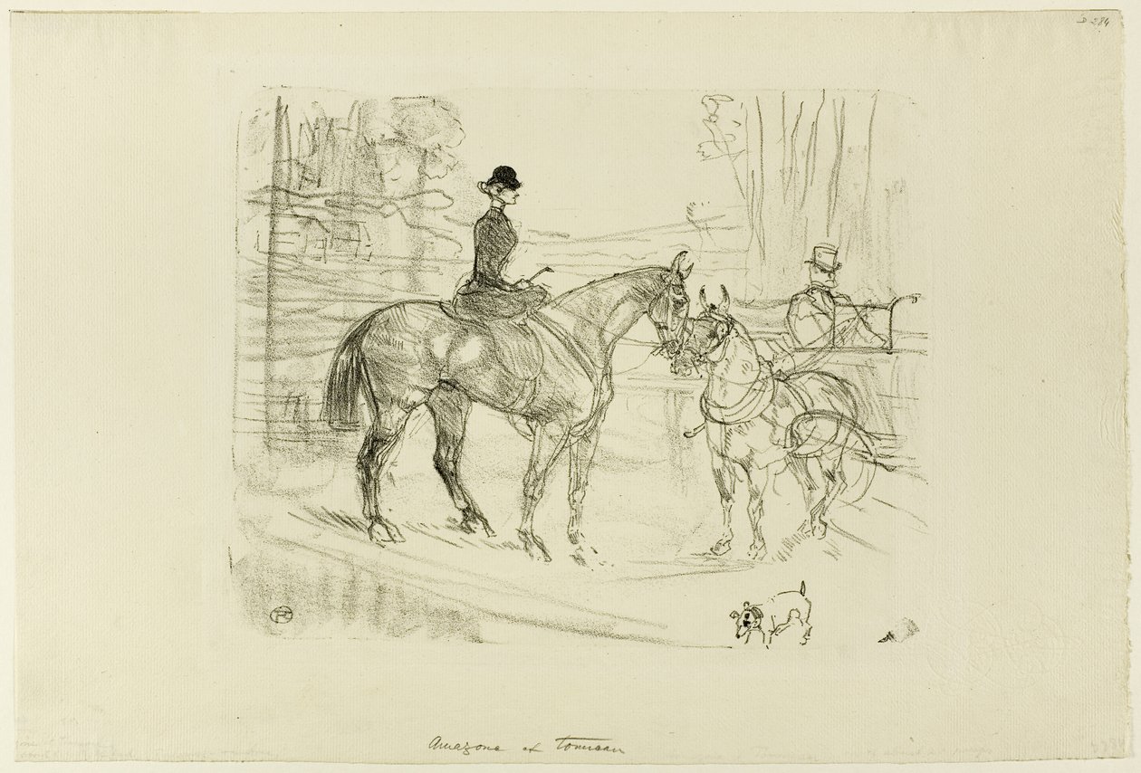 binici ve arabası by Henri de Toulouse Lautrec