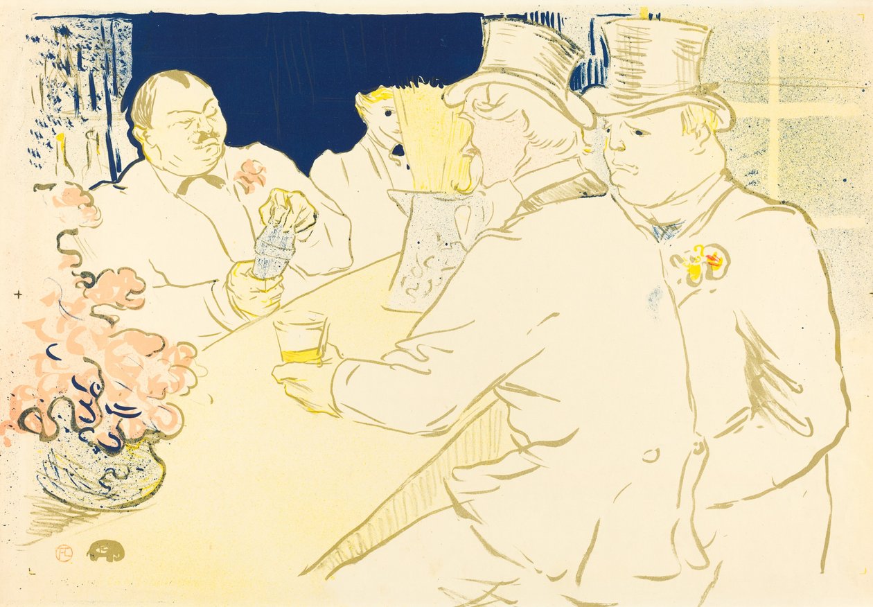 İrlanda ve Amerikan Barı, rue Royale, 1896. by Henri de Toulouse Lautrec