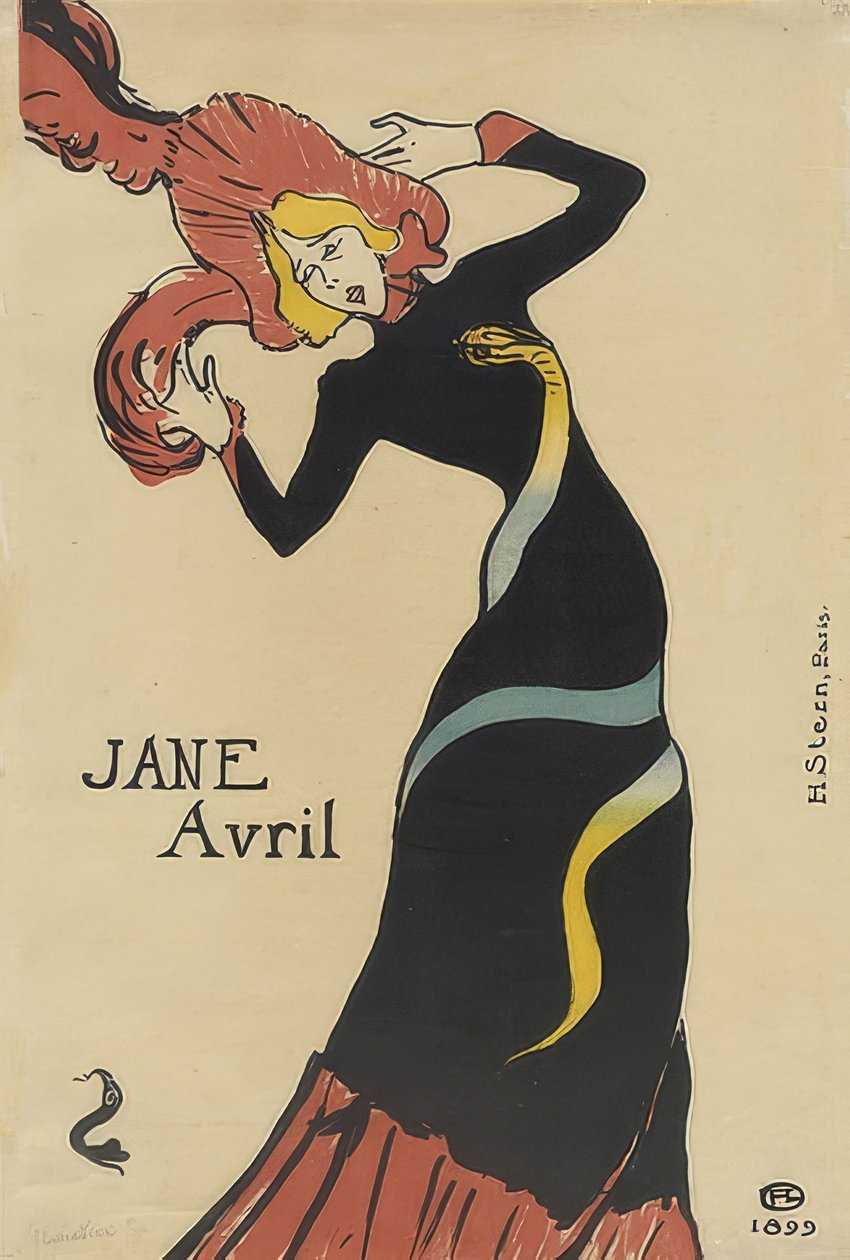 Jane Avril (Plakat). 1899 by Henri de Toulouse Lautrec