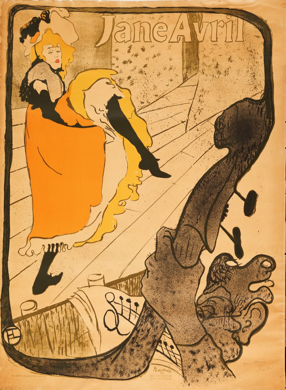 Jane Avril, 1893 by Henri de Toulouse Lautrec