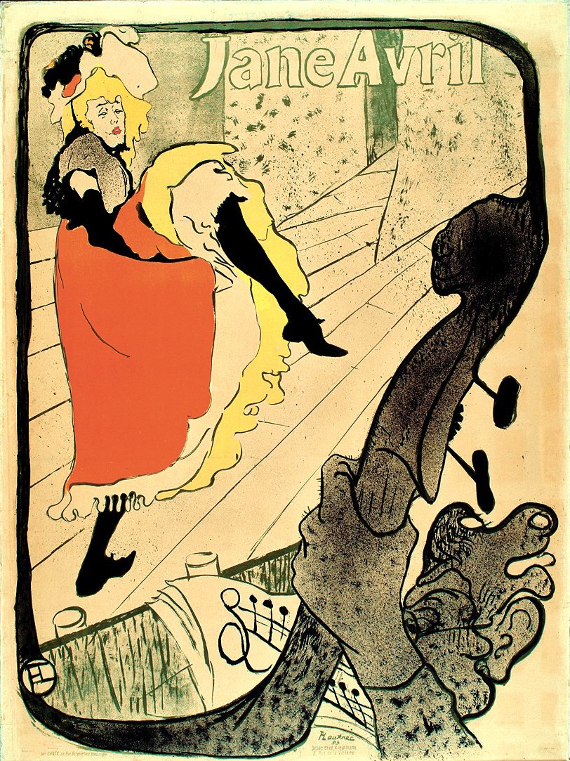 Jane Avril, 1893., 1893. by Henri de Toulouse Lautrec