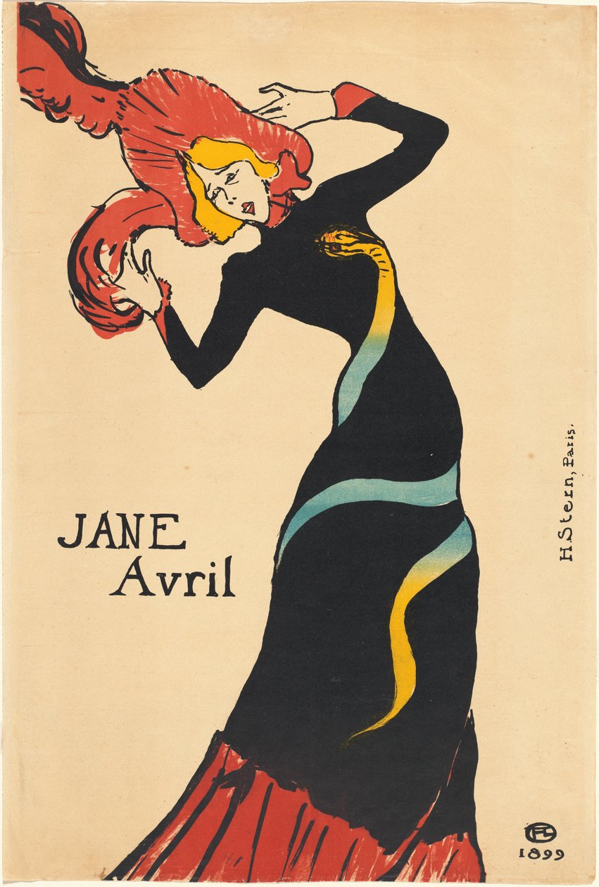 Jane Avril, 1899. by Henri de Toulouse Lautrec