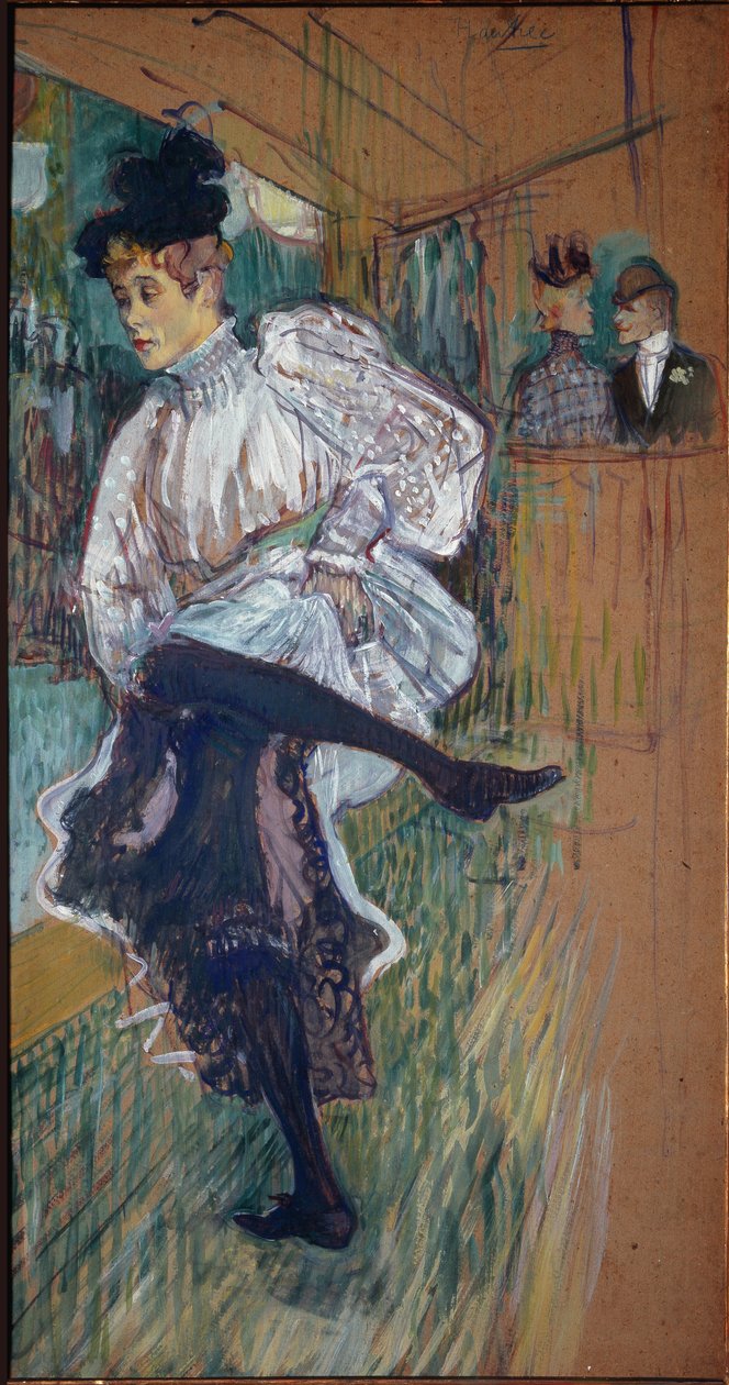 Jane Avril dansı - karton üzerine yağlı boya by Henri de Toulouse Lautrec