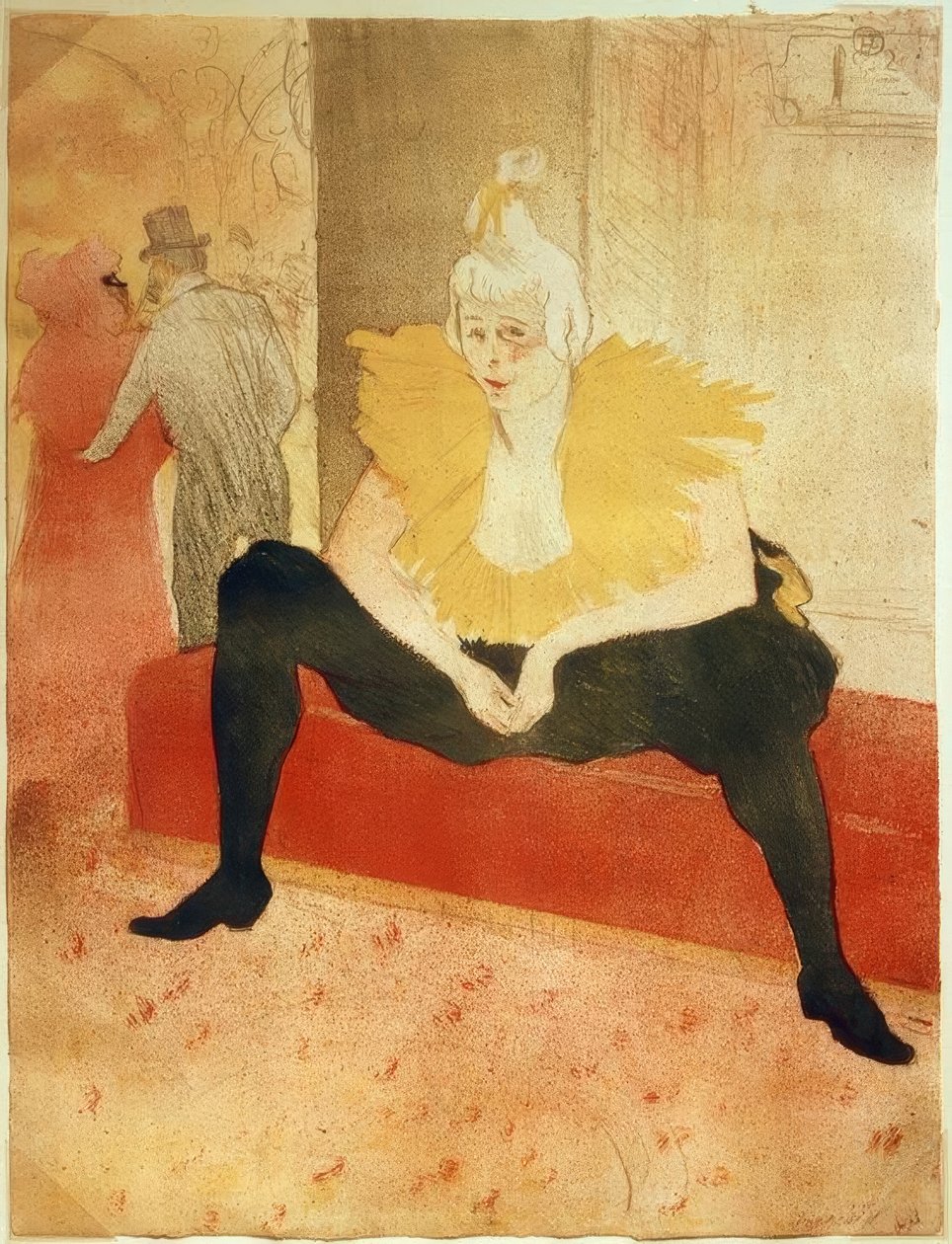 Palyaço, oturmuş by Henri de Toulouse Lautrec