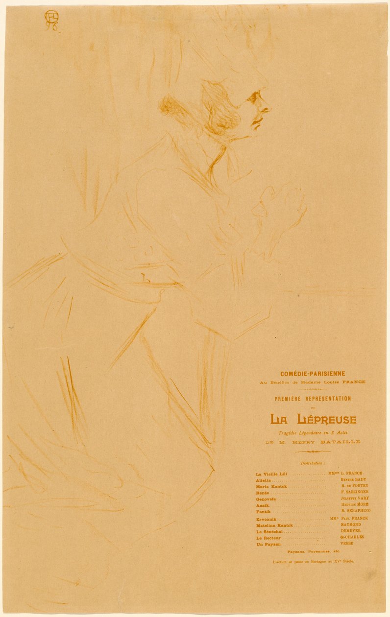 Cüzzamlı, 1896. by Henri de Toulouse Lautrec