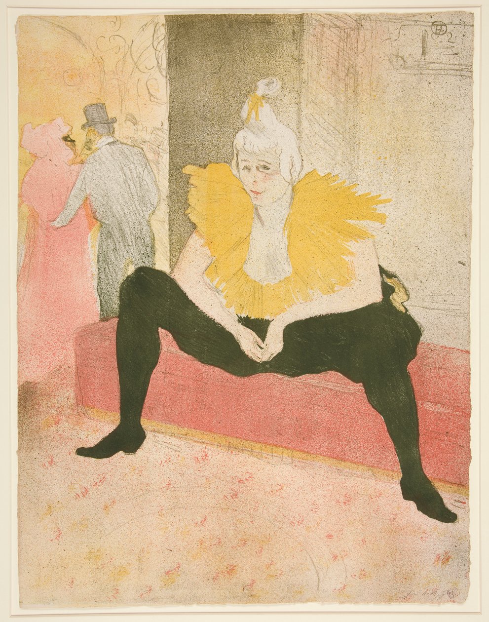 La clownesse assise, Matmazel Cha-u-Kao (Oturan Kadın Palyaço, Matmazel Cha-u-Kao), Elles dizisinden by Henri de Toulouse Lautrec