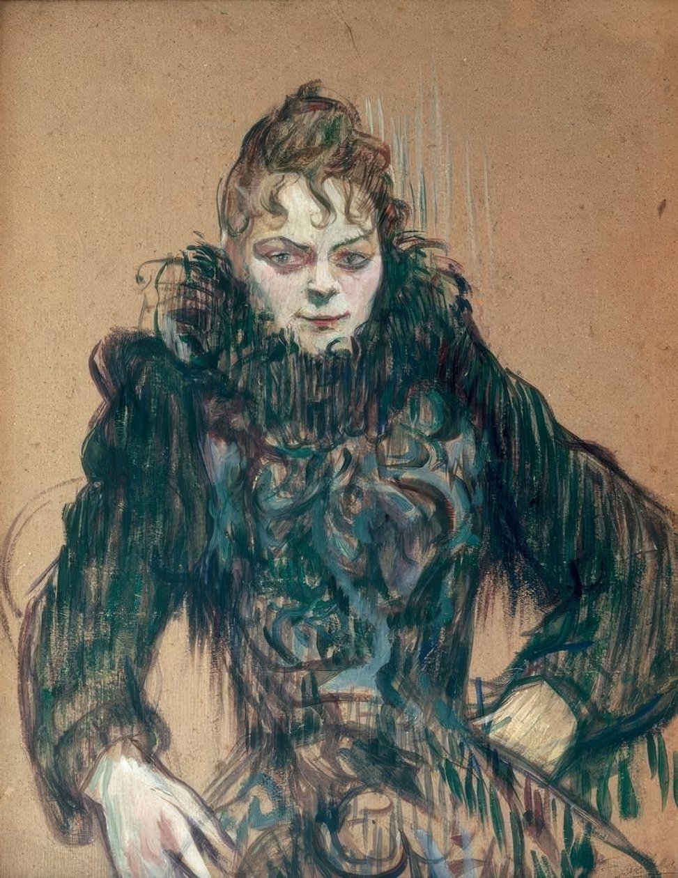 Siyah boa olan kadın by Henri de Toulouse Lautrec