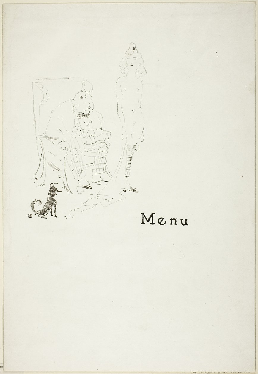 Çıplak Kız: Menü by Henri de Toulouse Lautrec