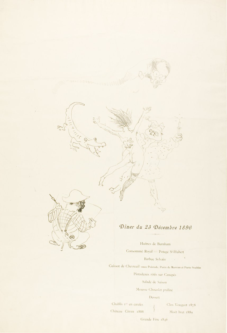 Le timsah, Menü by Henri de Toulouse Lautrec