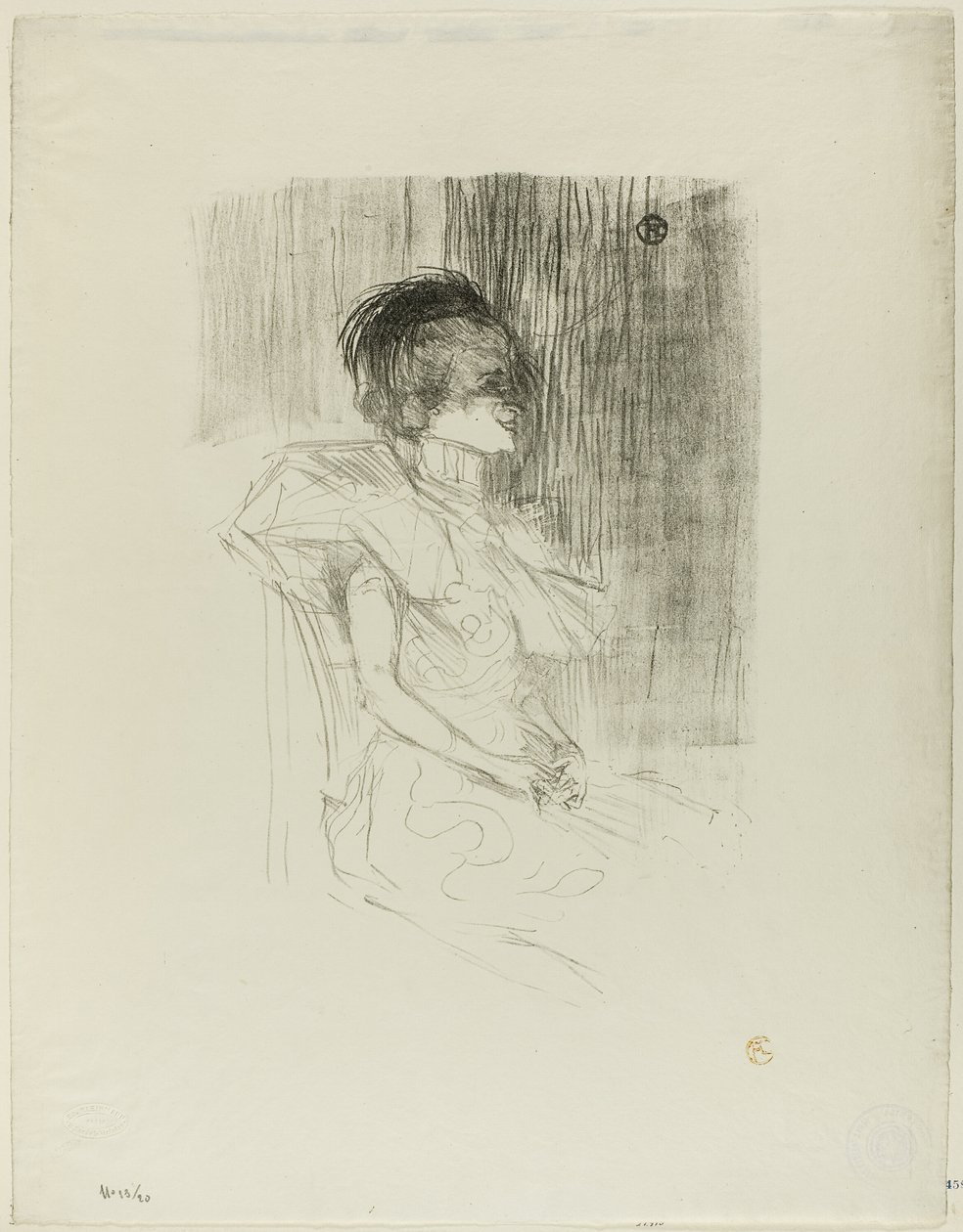 Borç Veren Oturmuş by Henri de Toulouse Lautrec