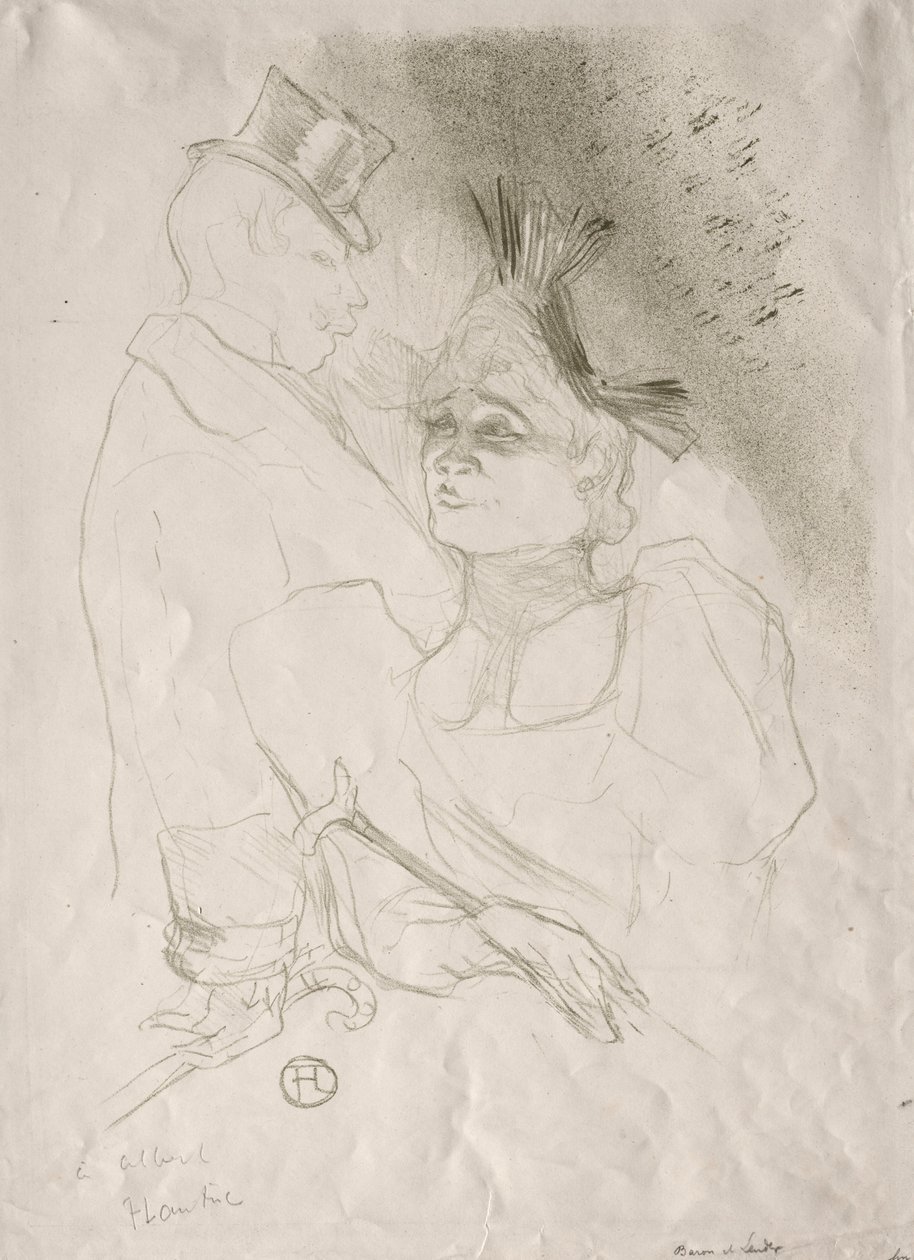 Borç Veren ve Baron, 1893. by Henri de Toulouse Lautrec