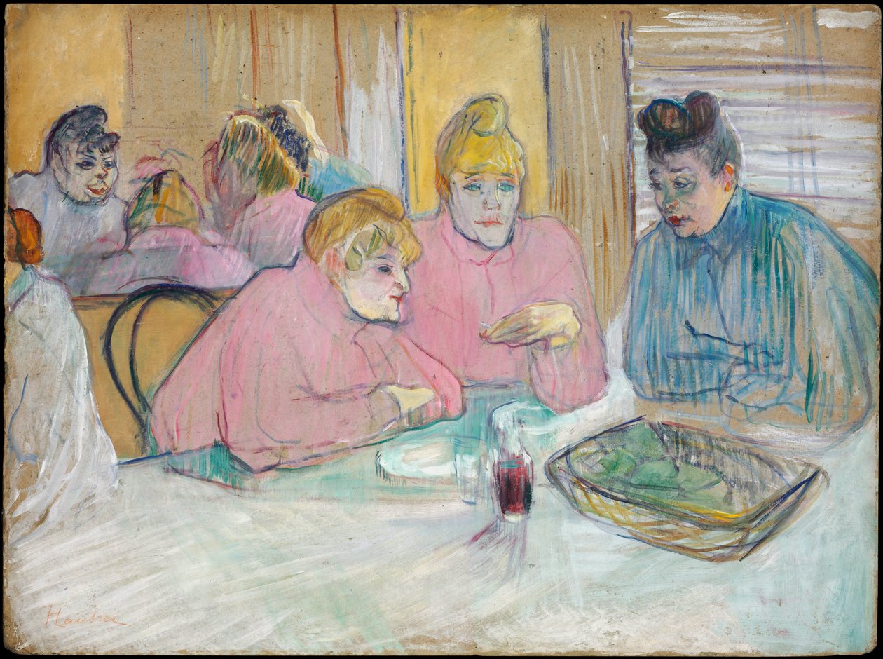 Les Dames dans la salle a manger - Yemek Odasındaki Kadınlar - Toulouse-Lautrec, Henri, de (1864-1901) - 1893-1894 - Karton üzerine yağlı boya - 60,2x80,7 - Szepmuveszeti Muzeum, Budapeşte by Henri de Toulouse Lautrec