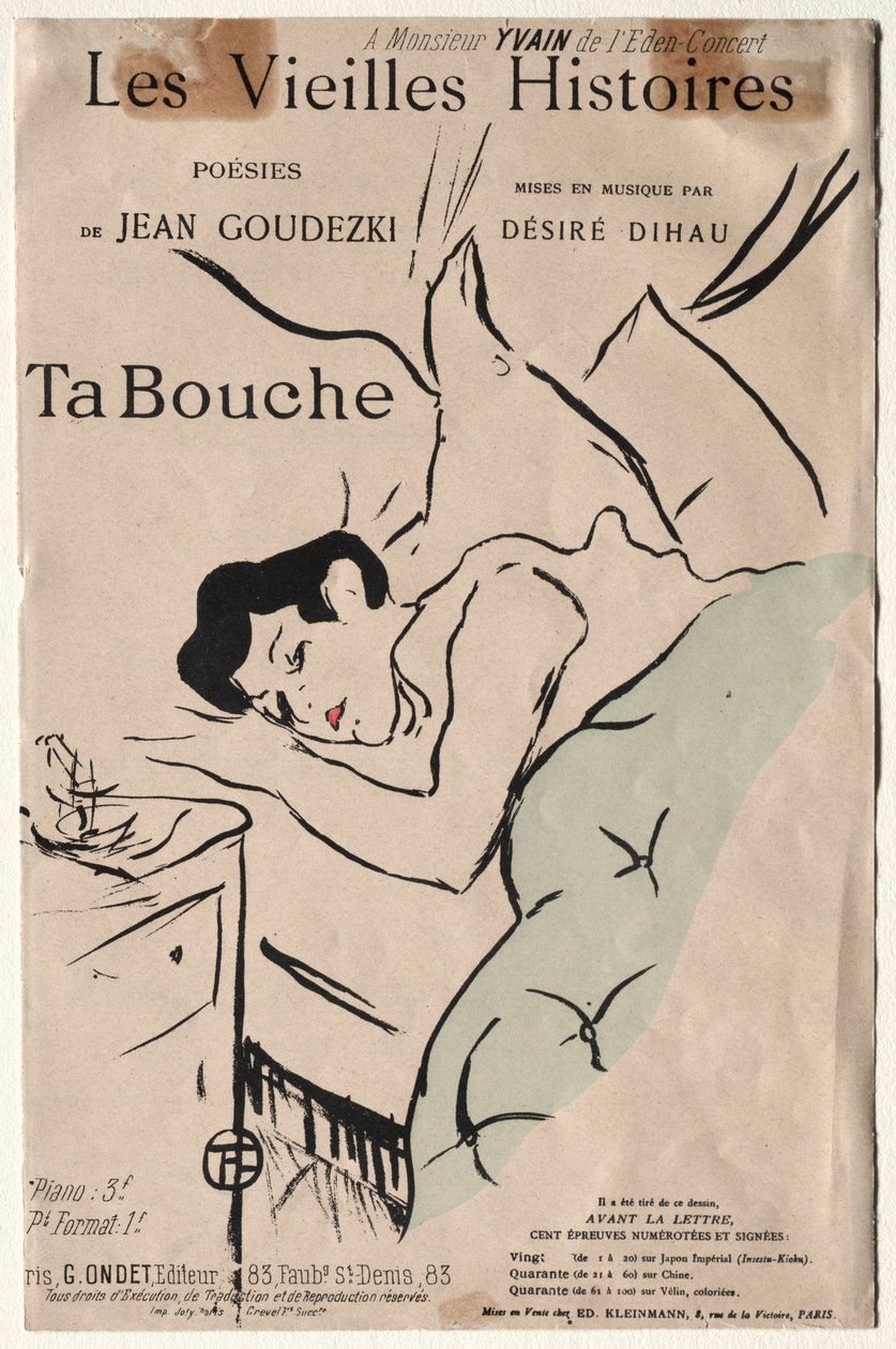 Eski Hikayeler: Ağzınız, 1893. by Henri de Toulouse Lautrec