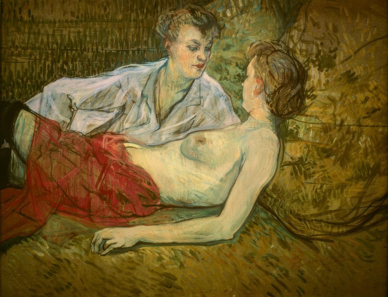 iki arkadaş by Henri de Toulouse Lautrec