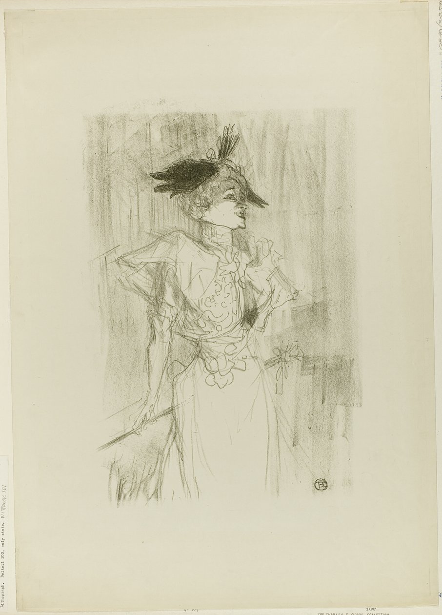 Matmazel Marcelle Borç Veren, Ayakta by Henri de Toulouse Lautrec