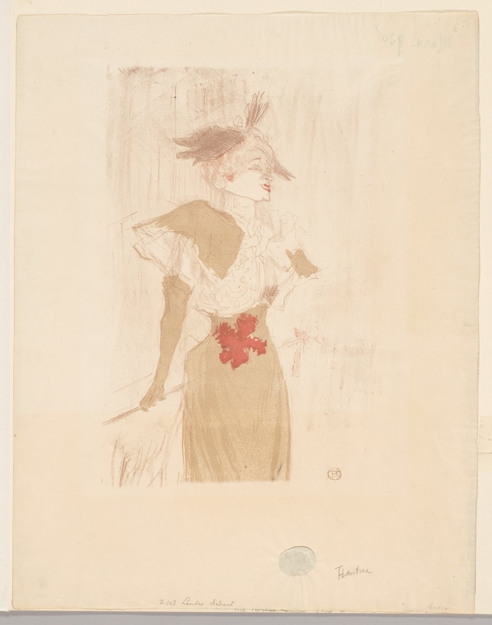 Matmazel Marcelle Borç Veren, Ayakta by Henri de Toulouse Lautrec