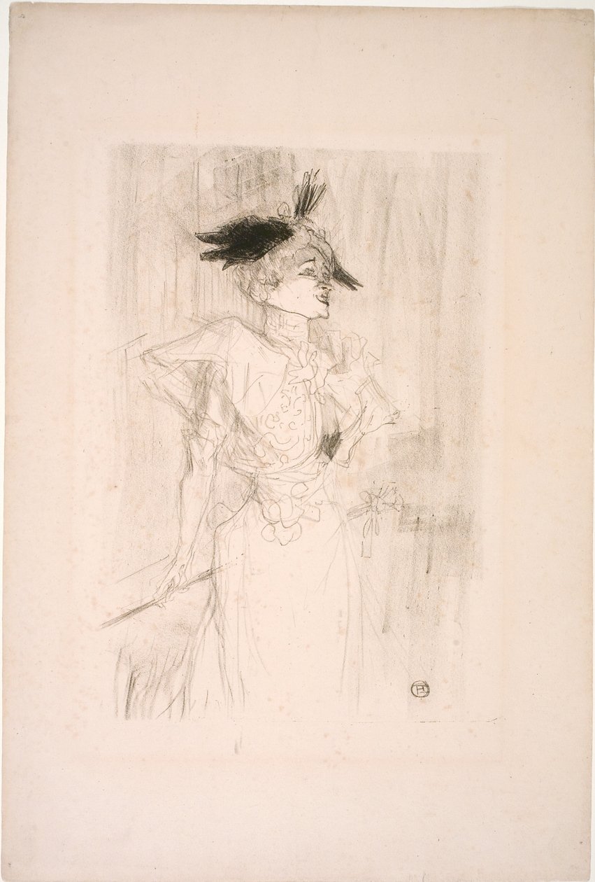 Bayan Marcelle Lender, ayakta by Henri de Toulouse Lautrec
